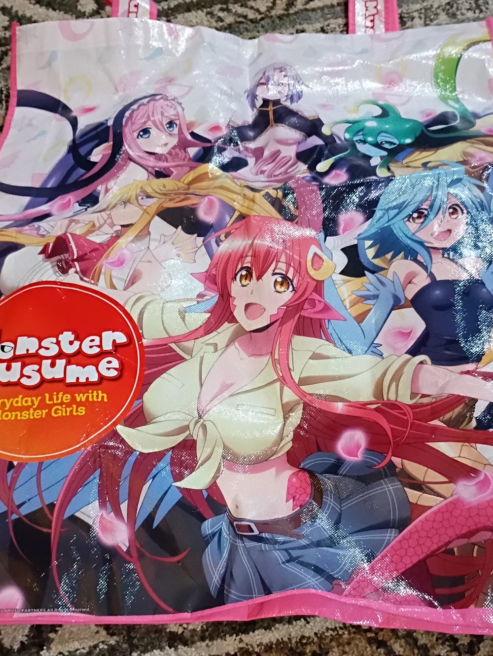 Monster Musume Pink Anime Tote Bag Promotional Large Bag